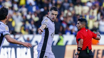 Alvaro Fidalgo celebrates his goal 2-0 of America during the friendly match between America and Cruz Azul, at Dignity Health Sports Park Stadium, Los Angeles, California, on March 23, 2024.