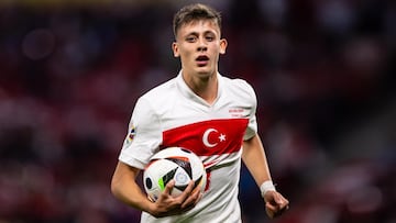 LEIPZIG, - JULY 02: Arda Gueler of Turkey looks on during the UEFA EURO 2024 round of 16 match between Austria and Turkiye at Football Stadium Leipzig on July 02, 2024 in Leipzig, . (Photo by Marvin Ibo Guengoer - GES Sportfoto/Getty Images)