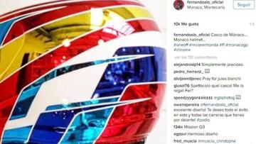 El casco de Alonso para el GP de Mónaco.