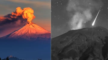 Actividad del Volcán Popocatépetl: Caída de ceniza, explosiones y estrella fugaz ilumina cráter