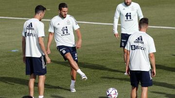 Koke, en el entrenamiento.