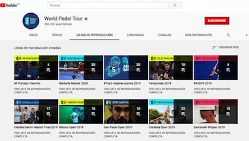 El canal oficial de Youtube de World Padel Tour.