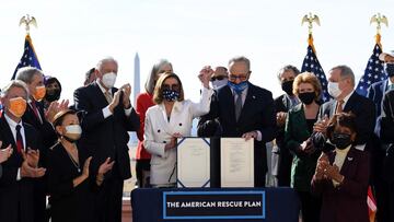 The House passed the amended American Rescue Plan on Wednesday along nearly party lines, with one sole Democrat, Rep. Jared Golden, voting with Republicans.