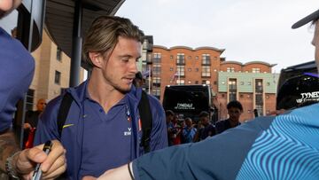 Conor Gallagher, en su llegada a Newcastle.
