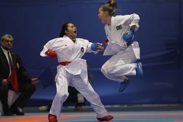 Final Karate damas Vitoria Leite de Brasil se enfrenta a Francisca Gomez  de Chile de los II Juegos Suramericanos de la Juventud 2017. 
