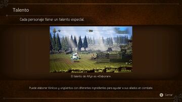Alfyn puede elaborar pócimas en combate