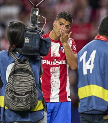 Luis Suárez durante su despedida.
