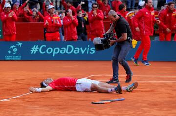 David Ferrer celebró la victoria sobre Kohlschreiber.iber.