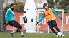 Marcelo, durante la sesi&oacute;n de entrenamiento.