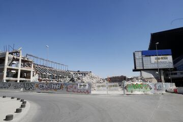 Aspecto de la demolición del Estadio Vicente Calderón a 1 de agosto de 2019.