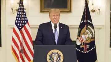 El presidente de EE. UU., Donald Trump, pronuncia un discurso, un d&iacute;a despu&eacute;s de que sus partidarios irrumpieron en el Capitolio de EE. UU. En Washington, EE. UU.,