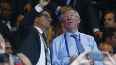 Ferguson and Capello attend the Champions League final