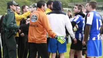 Incidentes en el entrenamiento del Deportivo de la Coru&ntilde;a