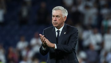 Carlo Ancelotti durante el Real Madrid-Stuttgart de Champions League.
