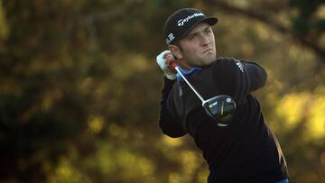 AUSTIN, TX - MARCH 25: Jon Rahm of Spain tees off on the 2nd hole of his match during round four of the World Golf Championships-Dell Technologies Match Play at the Austin Country Club on March 25, 2017 in Austin, Texas.   Darren Carroll/Getty Images/AFP
 == FOR NEWSPAPERS, INTERNET, TELCOS &amp; TELEVISION USE ONLY ==
