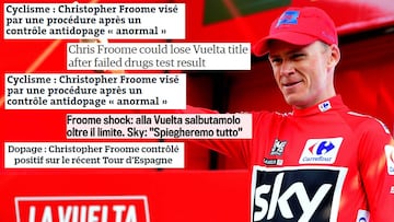 La prensa internacional se ha hecho eco del positivo por salbutamol de Chris Froome en la Vuelta a España.
