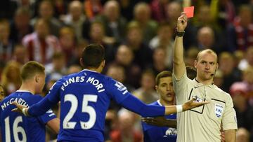 Everton’s Funes Mori says sorry for seeing red