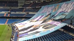 Nadal, rey de París, en el tifo de la Grada Fans del Real Madrid