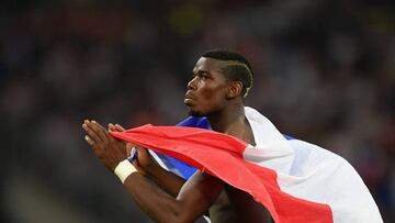 MARSEILLE, FRANCE - JULY 07: Paul Pogba of France celebrates victory after the UEFA EURO semi final match between Germany and France at Stade Velodrome on July 7, 2016 in Marseille, France. (Photo by Matthias Hangst/Getty Images)