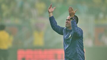 Andre Soares Jardine head coach of America during the match between America and Guadalajara as part of friendly match -El Clasico de Mexico-, at NRG Stadium on October 13, 2024 in Houston, Texas, United States.