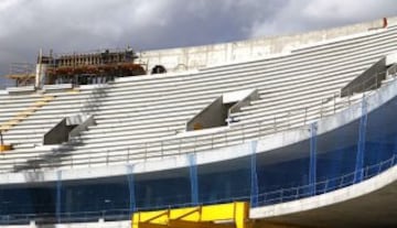 Finaliza la instalación de gradas en el córner sureste en La Peineta.