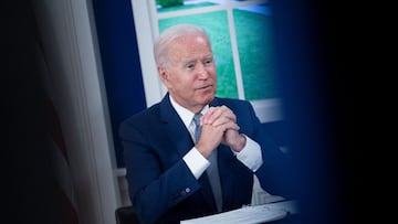 US President Joe Biden convenes a virtual Covid-19 Summit on the sidelines of the UN General Assembly, on September 22, 2021, in the South Court Auditorium of the White House in Washington, DC. - Biden urged leaders at summit to make sure 70 percent of th