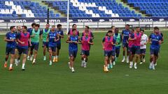 Entrenamiento del Getafe en el tramo final de la temporada pasada.