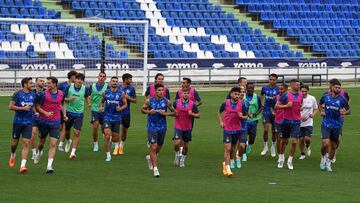 Entrenamiento del Getafe en el tramo final de la temporada pasada.