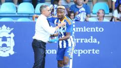 +++++++ durante el partido de la Liga Smartbank 22-23  Segunda División Jornada 5 entre la  SD Ponferradina y el Real Zaragoza disputado en el Estadio de El Toralin en Ponferrada.Foto Luis de la Mata