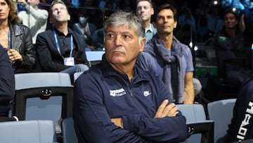 El entrenador espa?ol Toni Nadal, durante el partido entre Rafa Nadal y Felix Auger-Aliassime en las Nitto ATP Finals 2022.