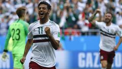 Mexico&#039;s Carlos Vela celebrates after scoring the opening goal during the group F match between Mexico and South Korea at the 2018 soccer World Cup in the Rostov Arena in Rostov-on-Don, Russia, Saturday, June 23, 2018. (AP Photo/Eduardo Verdugo)