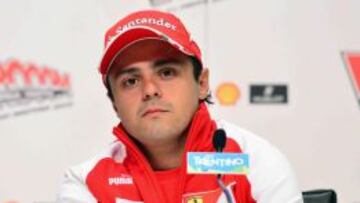 Massa, en una rueda de prensa del equipo Ferrari.