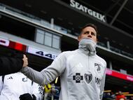 James Rodríguez previo a un partido de Minnesota United.