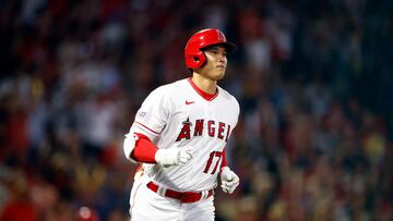 ANAHEIM, CALIFORNIA - JUNE 30: Shohei Ohtani #17 of the Los Angeles Angels hits a home run against the Arizona Diamondbacks in the sixth inning at Angel Stadium of Anaheim on June 30, 2023 in Anaheim, California.   Ronald Martinez/Getty Images/AFP (Photo by RONALD MARTINEZ / GETTY IMAGES NORTH AMERICA / Getty Images via AFP)