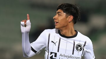 Razgrad (Bulgaria), 23/01/2025.- Midtjylland's Dario Osorio reacts after scoring for the 1-0 lead against Ludogorets during the UEFA Europa League match between PFC Ludogerets Razgrad and FC Midtjylland, in Razgrad, Bulgaria, 23 January 2025. EFE/EPA/VASSIL DONEV