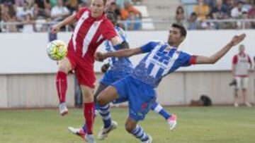 Gameiro, en el partido de pretemporada ante el Lorca.