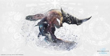 Beotodus | Un wyvern nadador que usa su afilada cresta para cortar el terreno congelado.