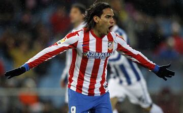 Falcao celebra un gol con el Atlético.