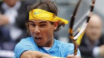 <b>Rafa Nadal</b>, en el partido frente a Dolgopolov.