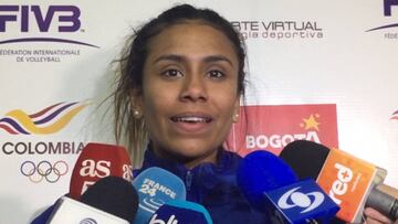 María Alejandra Marín pidiendo apoyo para hacer una liga de voleibol en Colombia
