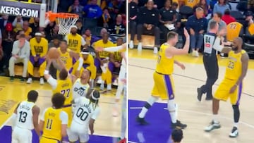 LeBron cheers Luka Dončić after insane bucket in Lakers debut