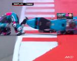 Alonso y Holgado se caen en la misma curva del GP de Portugal