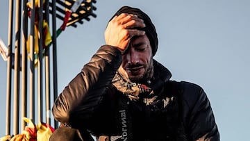 Kilian Jornet tras completar su reto en los Pirineos, el 10 de octubre del 2023. 