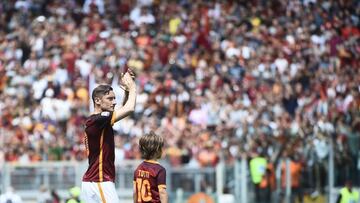 Totti, en el último partido de la temporada en el Olímpico de Roma.