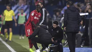 Amath, lesionado en el Leganés-Getafe del pasado mes de diciembre.