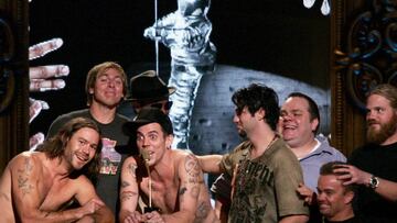 El cast de Jackass en los MTV Video Music Awards 2006 en el Radio City Music Hall, Nueva York. 2006.