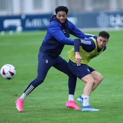 Barja se entrena de manera parcial con el grupo