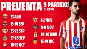 Partidos en los que los socios podrán comprar sus entradas.