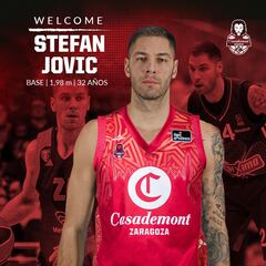 El Casademont Zaragoza ficha a Stefan Jovic