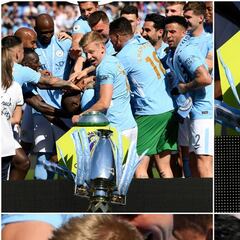 Bromas de Ramos y Gündogan a Zinchenko por tirar el trofeo